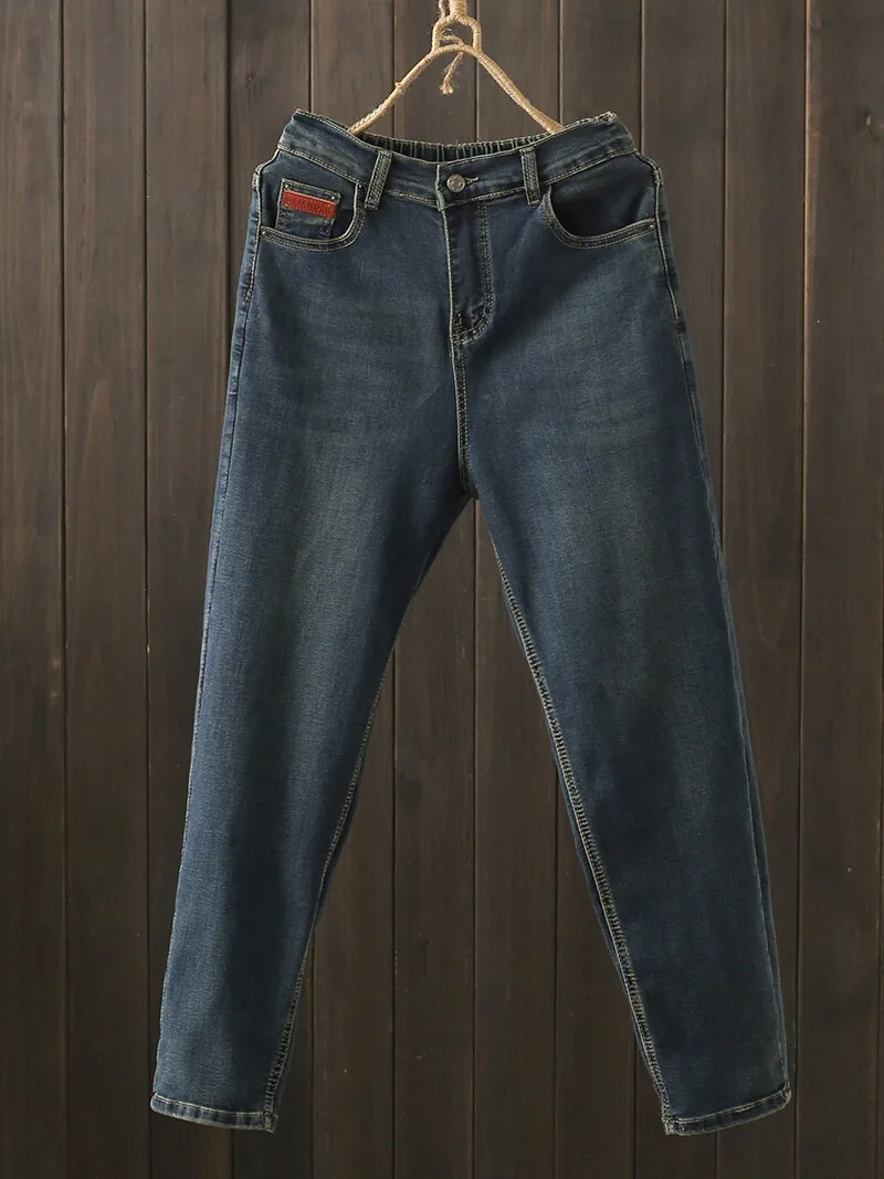 High Waist Straight Leg Harlan Jeans plus Size Elastic Slimming Denim Pants for Pear Shaped Women Spring Autumn Fashion
High Waist Straight Leg Harlan Jeans plus Size Elastic Slimming Denim Pants for Pear Shaped Women Spring Autumn Fashion