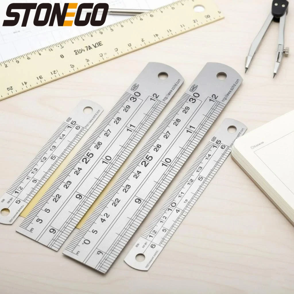 Stainless Steel Ruler Set 6 8 12 16 20 Inch Metal Rulers High Precision Double-Sided Graduation Scale Office Drawing Tools
Stainless Steel Ruler Set 6 8 12 16 20 Inch Metal Rulers High Precision Double-Sided Graduation Scale Office Drawing Tools