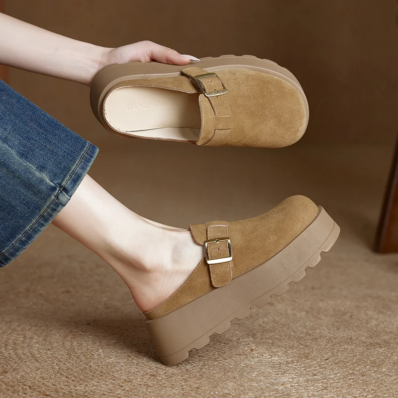 Genuine Leather Platform Slippers Women Fashion Luxury Designer Shoes Ladies Spring Summer Elegant Outdoor Footwear Thick Sole
Genuine Leather Platform Slippers Women Fashion Luxury Designer Shoes Ladies Spring Summer Elegant Outdoor Footwear Thick Sole