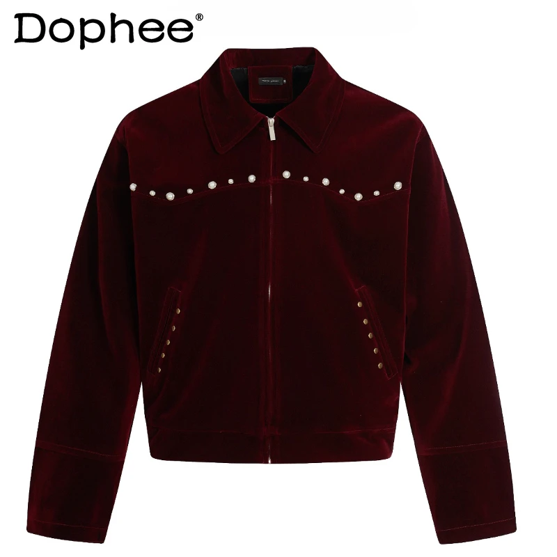 2025 Men's Autumn New Fashion Jackets Male American Style Retro High-End Pearl Jackets Couple Rivet Stylish Loose Tooling Coats
2025 Men's Autumn New Fashion Jackets Male American Style Retro High-End Pearl Jackets Couple Rivet Stylish Loose Tooling Coats