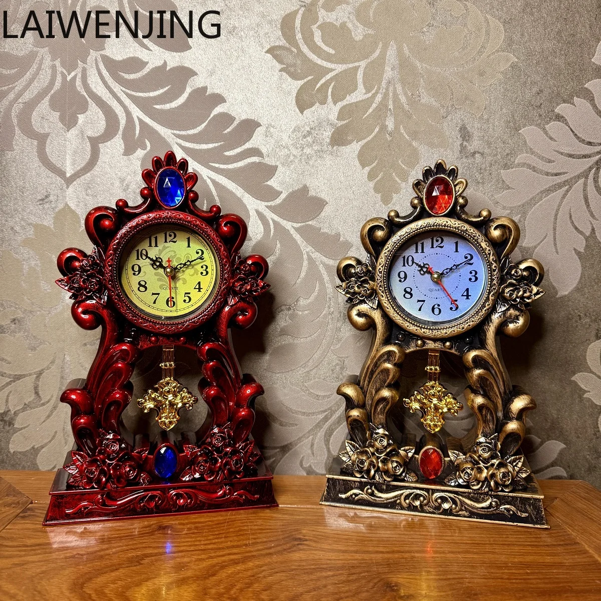 SGF Table Clock Desktop Clock Ornament European Style Home Decor Hangable Silent 
SGF Table Clock Desktop Clock Ornament European Style Home Decor Hangable Silent