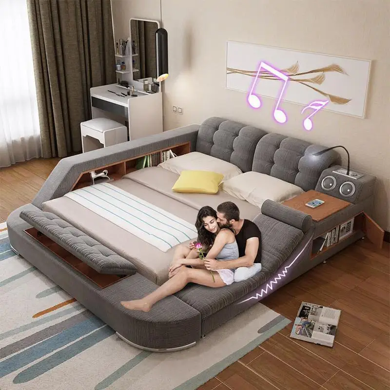 Multifuncional Lounge Bed Master Bedroom Storage Soft Bed Double Headboard Cama De Lujo Para Dormitorio Home Furniture 
Multifuncional Lounge Bed Master Bedroom Storage Soft Bed Double Headboard Cama De Lujo Para Dormitorio Home Furniture