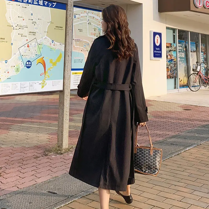 Spring Coat Women's 2023 New Versatile Mid-Length Korean Loose Casual Lapel Double Breasted Bandage Windbreaker Jacket Z085
Spring Coat Women's 2023 New Versatile Mid-Length Korean Loose Casual Lapel Double Breasted Bandage Windbreaker Jacket Z085