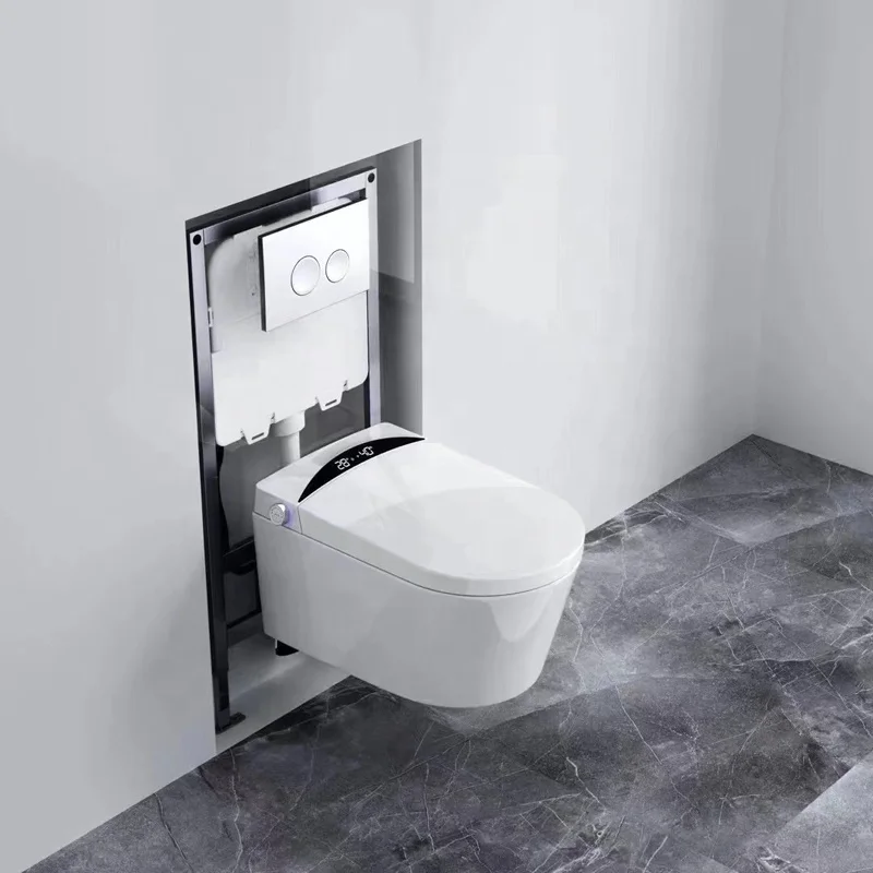 Wall Mounted Automatic Luxury Shower Toilet Wall Hang Smart Toilet Bathroom Slim Electronic Toilet
Wall Mounted Automatic Luxury Shower Toilet Wall Hang Smart Toilet Bathroom Slim Electronic Toilet
