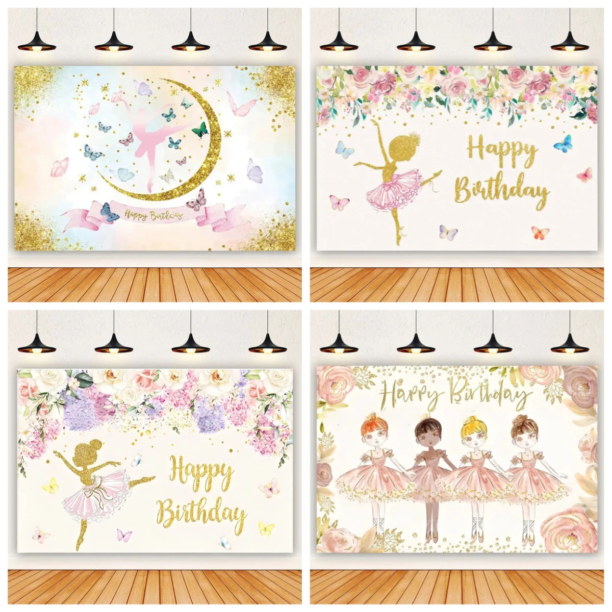 Ballet Dancer Girl Princess Birthday Party Background Golden Pink Butterfly Party Decor Baby Shower Photographic Backdrop props
Ballet Dancer Girl Princess Birthday Party Background Golden Pink Butterfly Party Decor Baby Shower Photographic Backdrop props