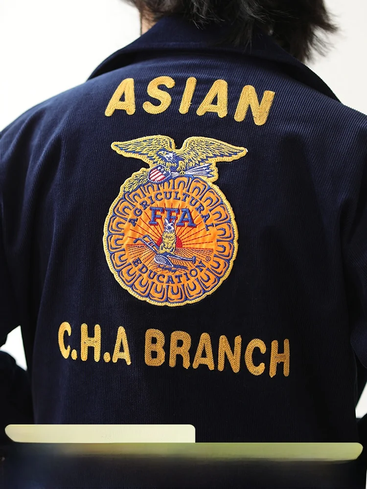 Retro American Tee-Color Corduroy Embroidered Jaet Narrow Width Aicultural Cooperation Association MBBCAR Youth Outerwear
Retro American Tee-Color Corduroy Embroidered Jaet Narrow Width Aicultural Cooperation Association MBBCAR Youth Outerwear