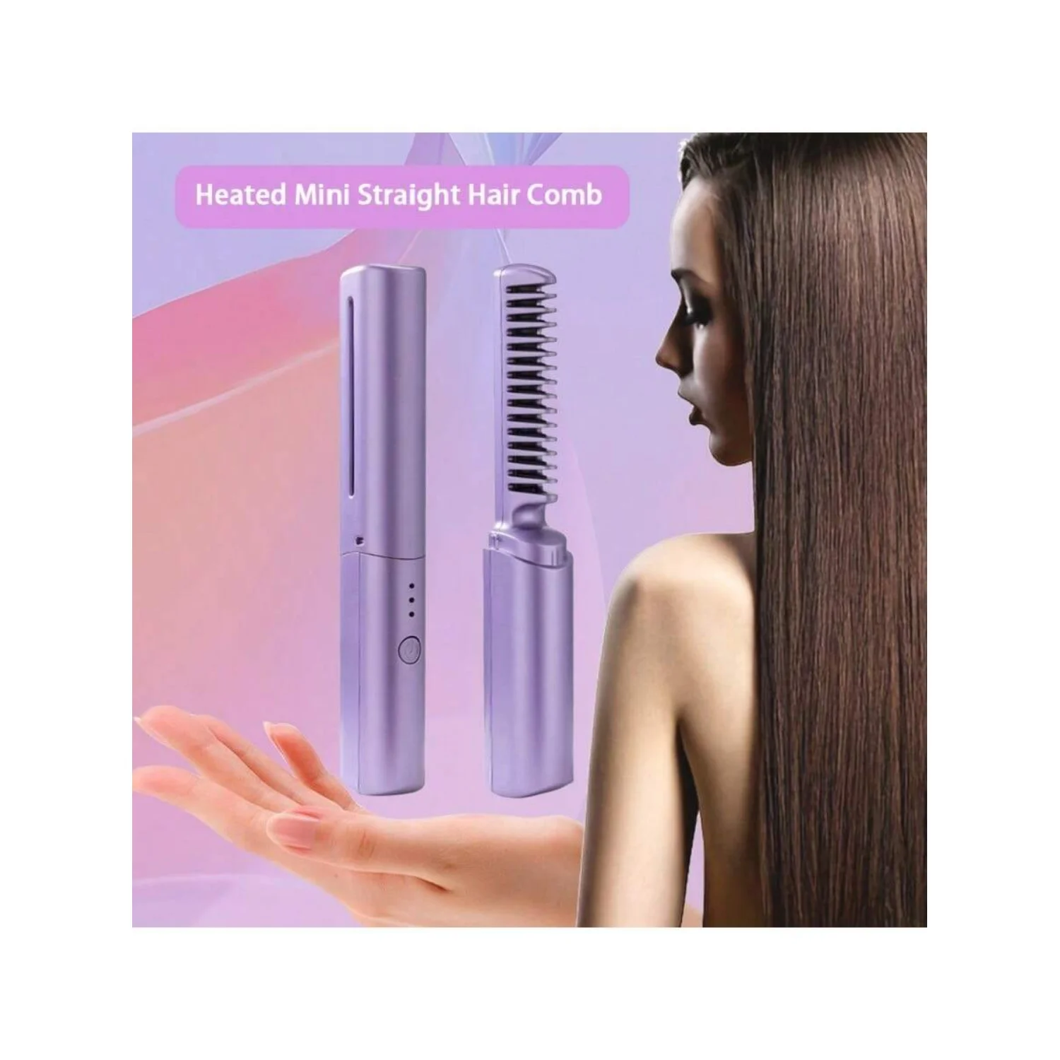 1pc 2-In-1 Wireless Straightening Comb, 3-Level Adjustable, Portable Heated Brush, USB Charging, Mini Straightener To Achieve S
1pc 2-In-1 Wireless Straightening Comb, 3-Level Adjustable, Portable Heated Brush, USB Charging, Mini Straightener To Achieve S