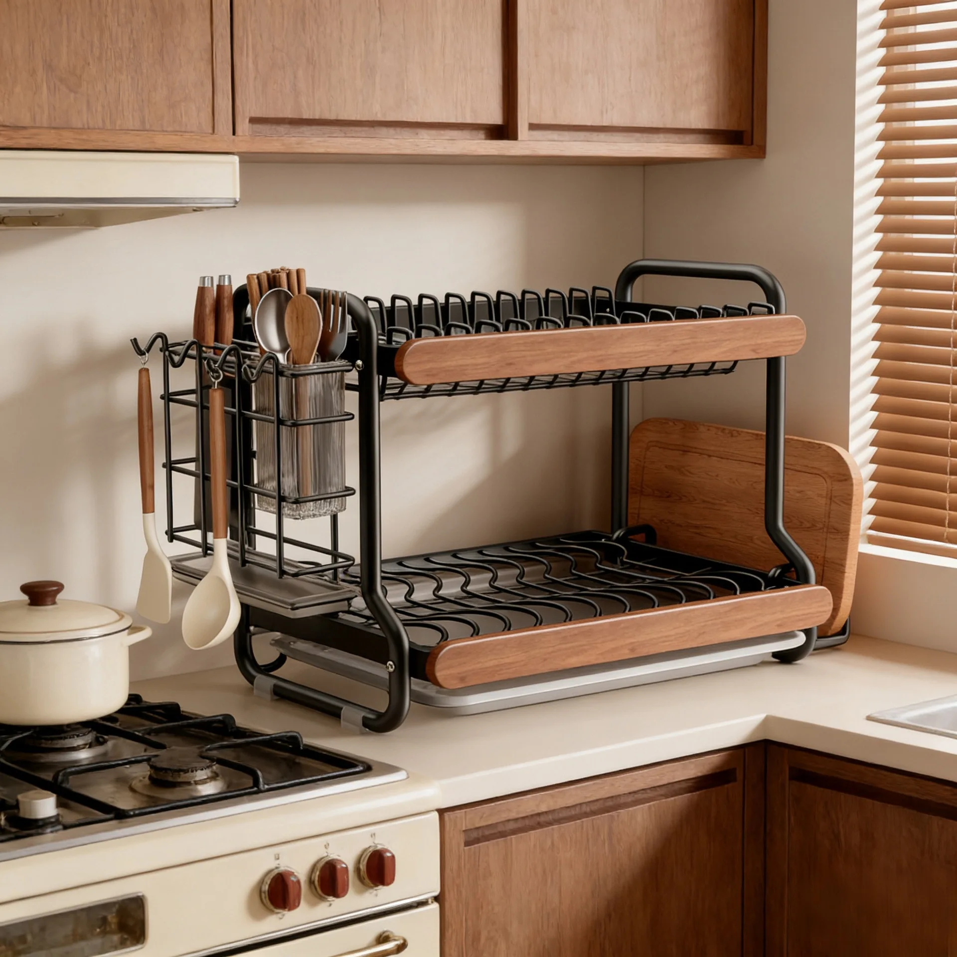 Vintage Stainless Steel Dish Drying Rack Kitchen Counter Multi-functional Bowl Plate Organizer Drainer Holder for Cups Cutlery
Vintage Stainless Steel Dish Drying Rack Kitchen Counter Multi-functional Bowl Plate Organizer Drainer Holder for Cups Cutlery
