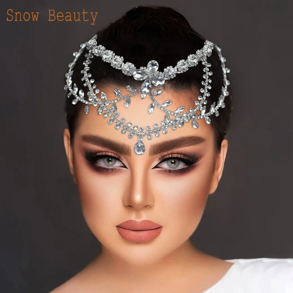 A480 Crystal Forehead Headband Bridal Hair Chain Headpiece for Women Tiara Water Drop Head Chain Wedding Headwear Hair Jewelry
A480 Crystal Forehead Headband Bridal Hair Chain Headpiece for Women Tiara Water Drop Head Chain Wedding Headwear Hair Jewelry