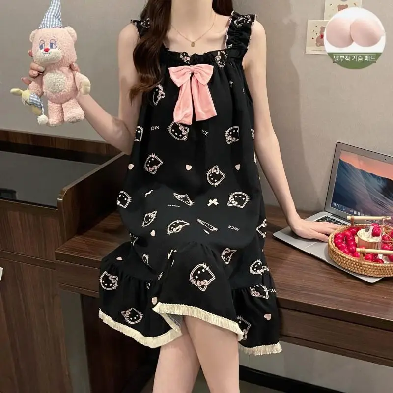 Sanrios Kawaii ночная рубашка Hello Kitty, пижамы с героями мультфильмов, милые модные удобные свободные дышащие трендовые дышащие элитные подарки
Sanrios Kawaii ночная рубашка Hello Kitty, пижамы с героями мультфильмов, милые модные удобные свободные дышащие трендовые дышащие элитные подарки