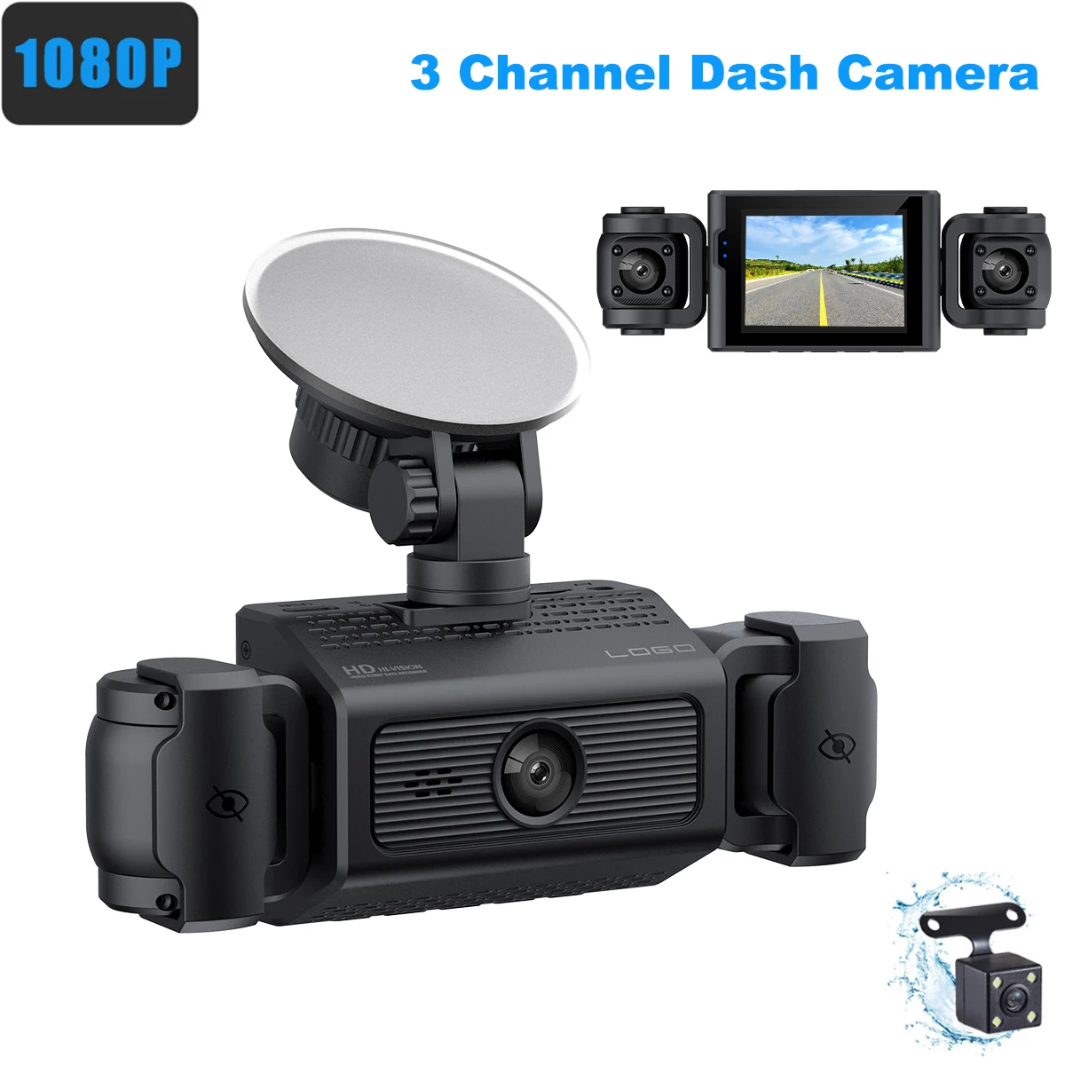 2.4 inch Dash Cam 3 Cameras Four Channels Car DVR 1080P Front Camera Night Vision Function Loop Recording 24H Parking Monitor
2.4 inch Dash Cam 3 Cameras Four Channels Car DVR 1080P Front Camera Night Vision Function Loop Recording 24H Parking Monitor