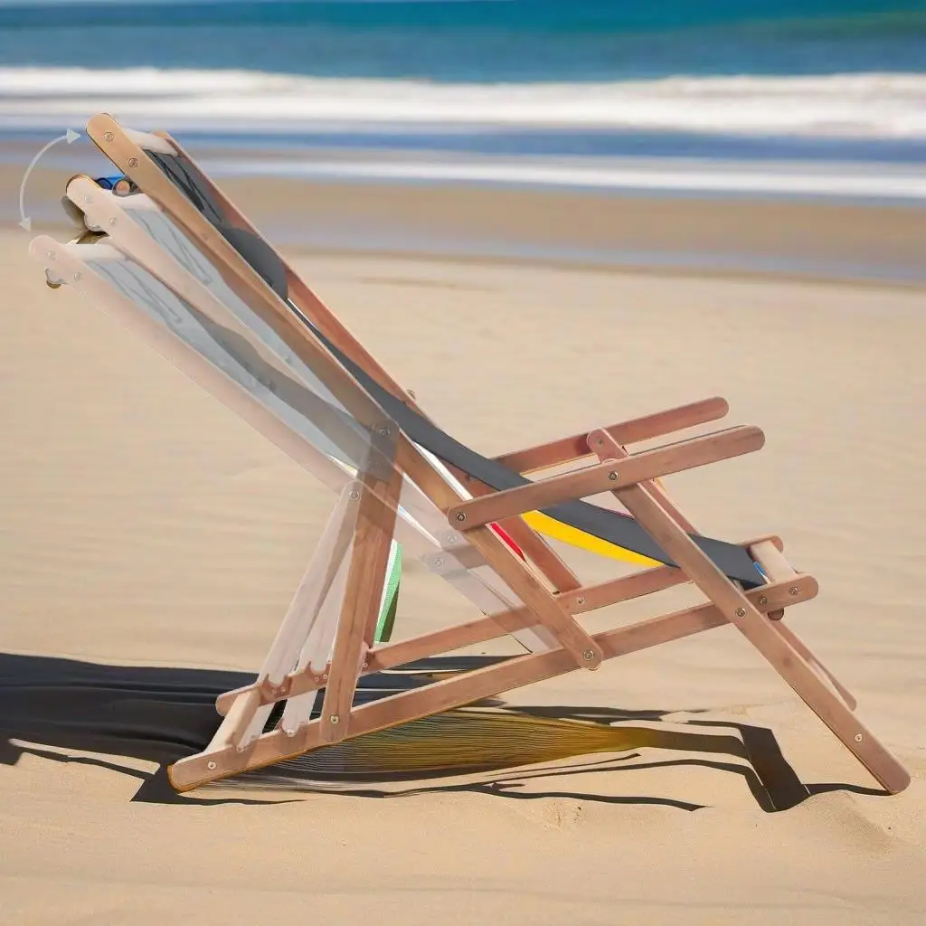 Gray Folding Beach Chair with Wooden Frame and Durable Fabric - Portable Outdoor Relaxation Seat
Gray Folding Beach Chair with Wooden Frame and Durable Fabric - Portable Outdoor Relaxation Seat