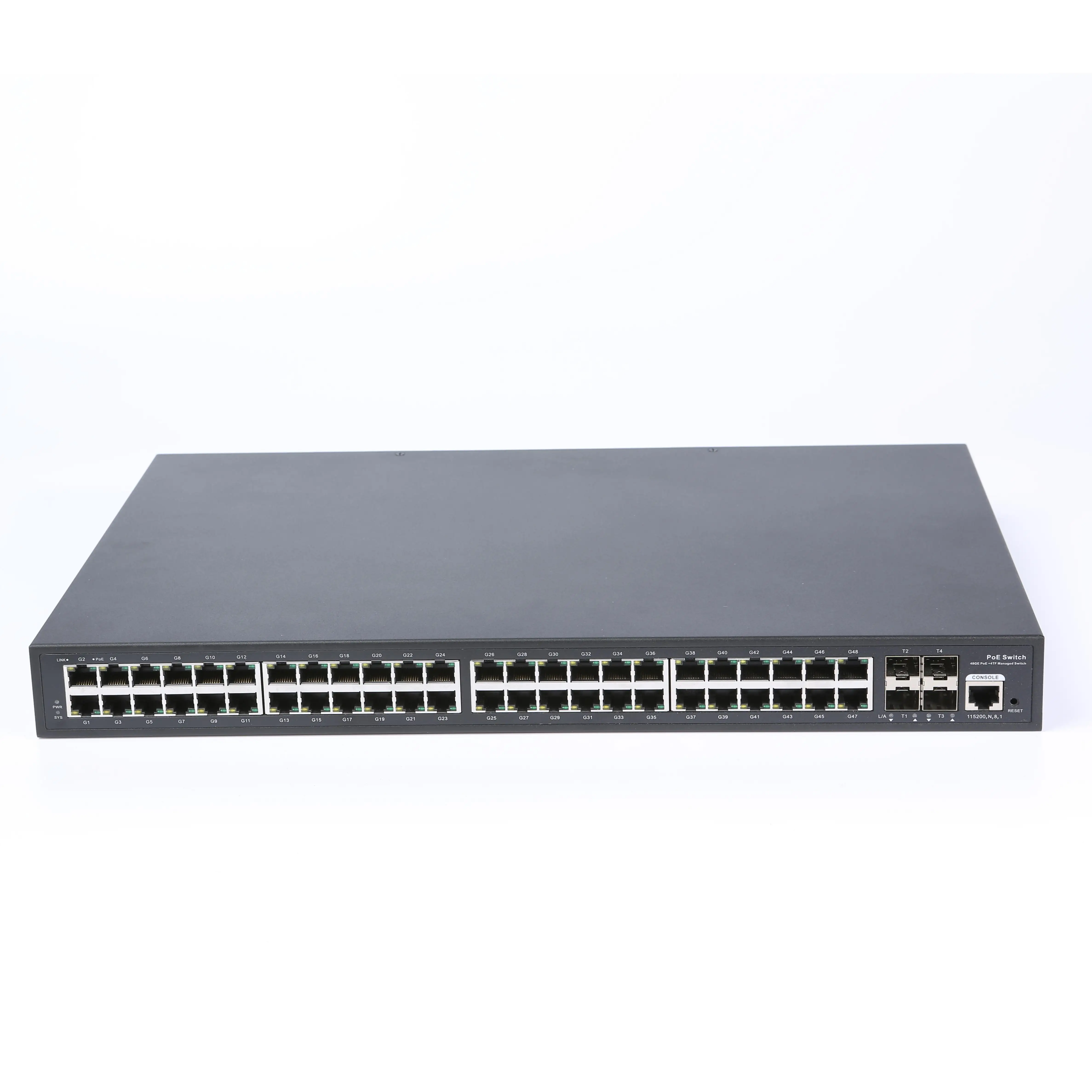48 Ports PoE Switch L3 48+4 POE Switch 48*1000M RJ45 Ports and 4*10G SFP+ Poe Switch USA British Europe Power Cord Available
48 Ports PoE Switch L3 48+4 POE Switch 48*1000M RJ45 Ports and 4*10G SFP+ Poe Switch USA British Europe Power Cord Available