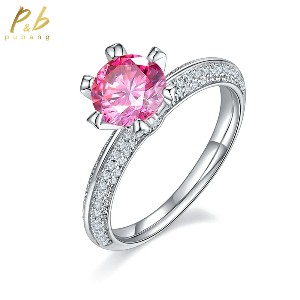 PuBang Pink GRA D Moissanite Diamond Ring Fine Jewelry Real 925 Sterling Silver for Women Anniversary Wedding Gift Free Shipping
PuBang Pink GRA D Moissanite Diamond Ring Fine Jewelry Real 925 Sterling Silver for Women Anniversary Wedding Gift Free Shipping