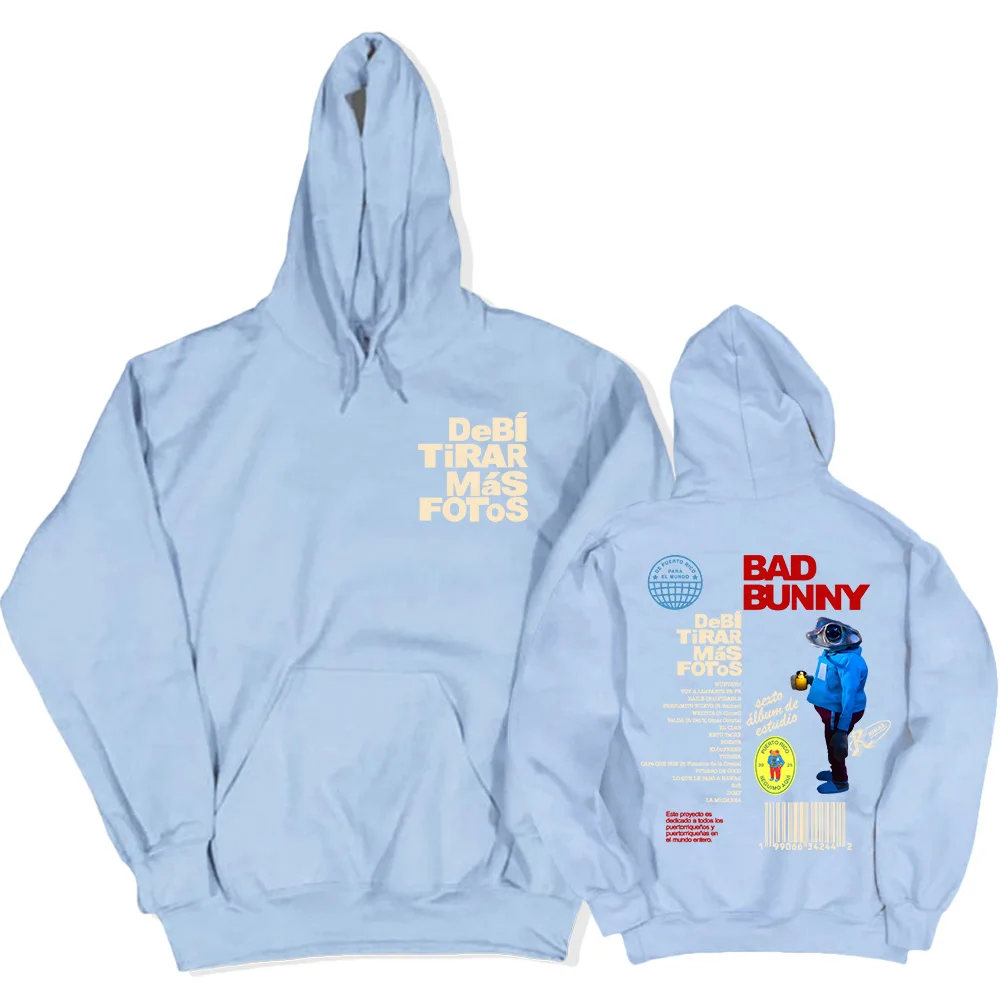 Bad Bunny DTMF Debí Tirar Más Fotos Hoodies 2025 New Album Fashion Sweatshirts Roupas Femininas Hooded Winter Pullovers Women
Bad Bunny DTMF Debí Tirar Más Fotos Hoodies 2025 New Album Fashion Sweatshirts Roupas Femininas Hooded Winter Pullovers Women