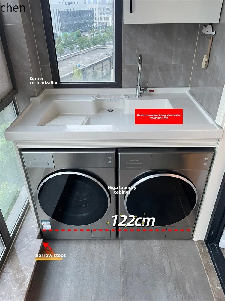 PYH narrow basin double washing machine dryer bathroom cabinet combination with rubbing board integrated pool
PYH narrow basin double washing machine dryer bathroom cabinet combination with rubbing board integrated pool