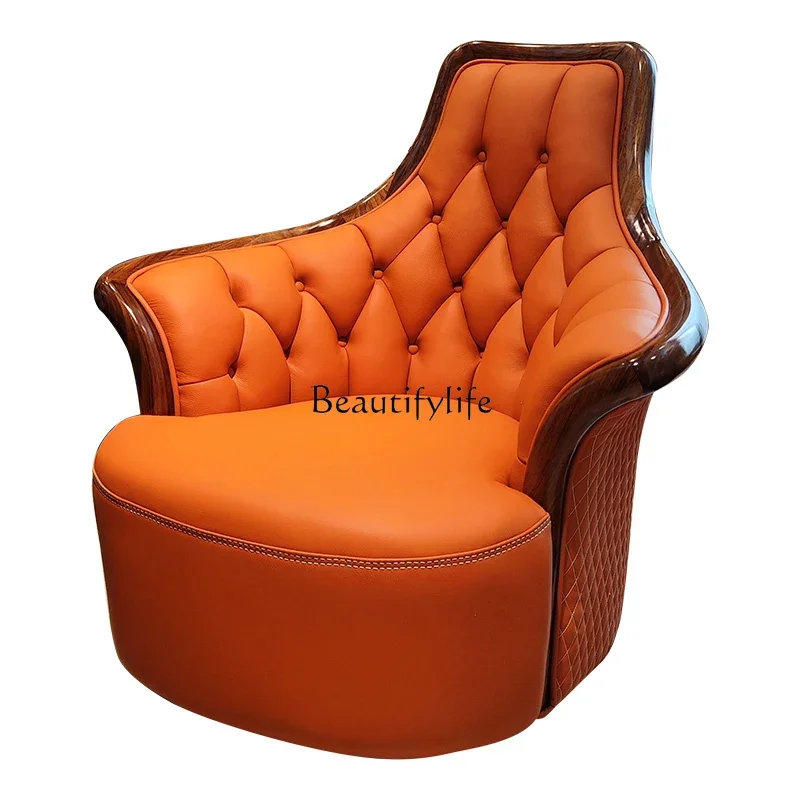 ls 18Ebony leather leisure swivel chair New Chinese first-layer cowhide solid wood recliner
ls 18Ebony leather leisure swivel chair New Chinese first-layer cowhide solid wood recliner