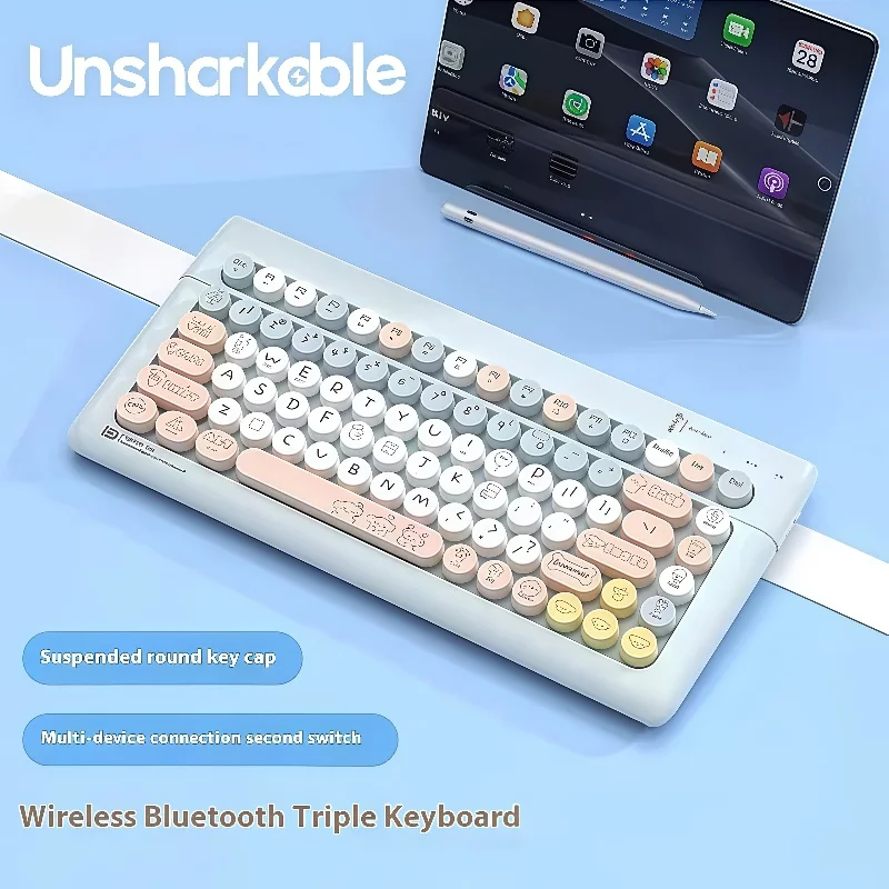 UNSHARKABLE K8880T Wireless Mini Keyboard Tri-Mode Bluetooth 5.0Ultra-Light Slim Portable Multi-Device Office Travel Pastel Blue
UNSHARKABLE K8880T Wireless Mini Keyboard Tri-Mode Bluetooth 5.0Ultra-Light Slim Portable Multi-Device Office Travel Pastel Blue