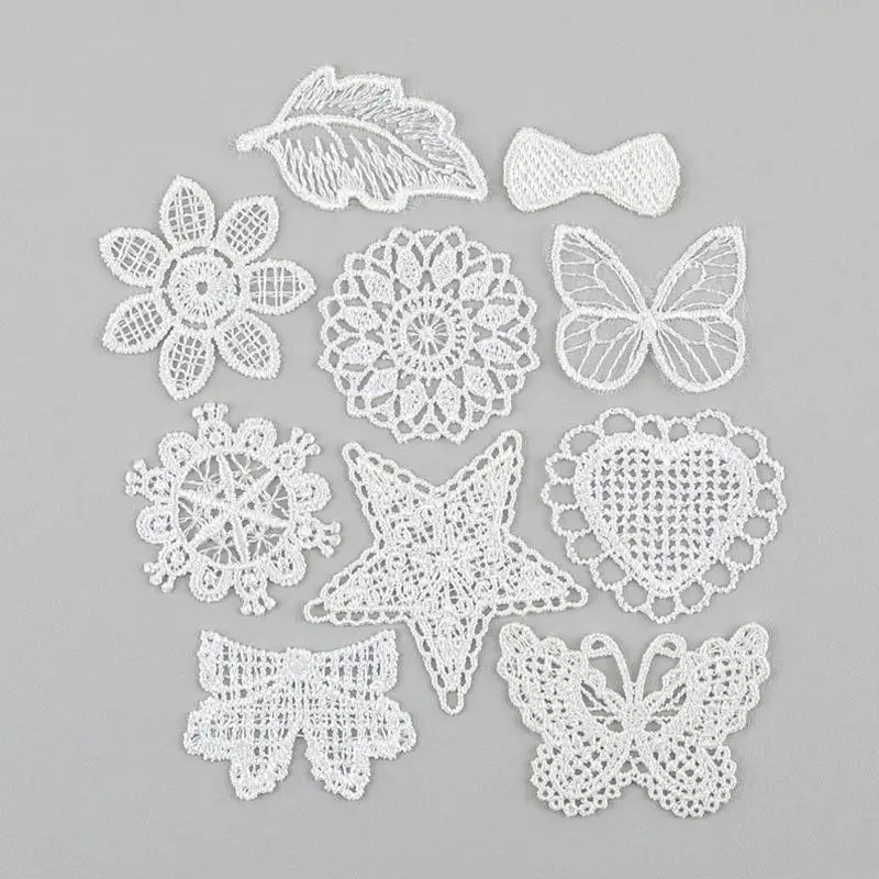 10 Exquisite White Mesh Lace Trim Embroidered Lace Patches, Suitable For Sewing, Wedding Decorations And DIY Projects
10 Exquisite White Mesh Lace Trim Embroidered Lace Patches, Suitable For Sewing, Wedding Decorations And DIY Projects