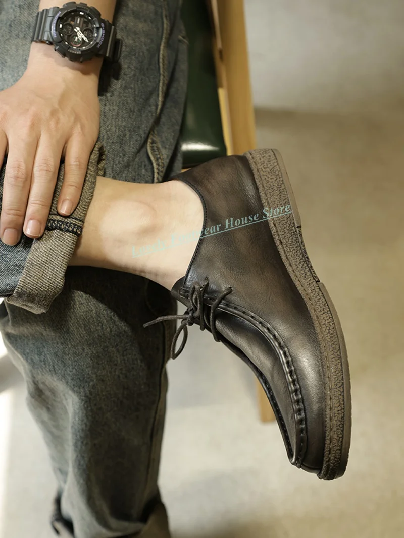 Classic Man Brown Grey Genuine Leather Loafer Single Shoes Comfortable Flat On Male Spring Autumn Lace Up Casual Shoes
Classic Man Brown Grey Genuine Leather Loafer Single Shoes Comfortable Flat On Male Spring Autumn Lace Up Casual Shoes