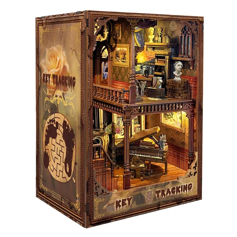 Key Tracking Book Nook NEW DIY Wooden Shelf Insert Miniature Model Kits Bookshelf with Light Bookend for Friends Birthday Gifts
Key Tracking Book Nook NEW DIY Wooden Shelf Insert Miniature Model Kits Bookshelf with Light Bookend for Friends Birthday Gifts
