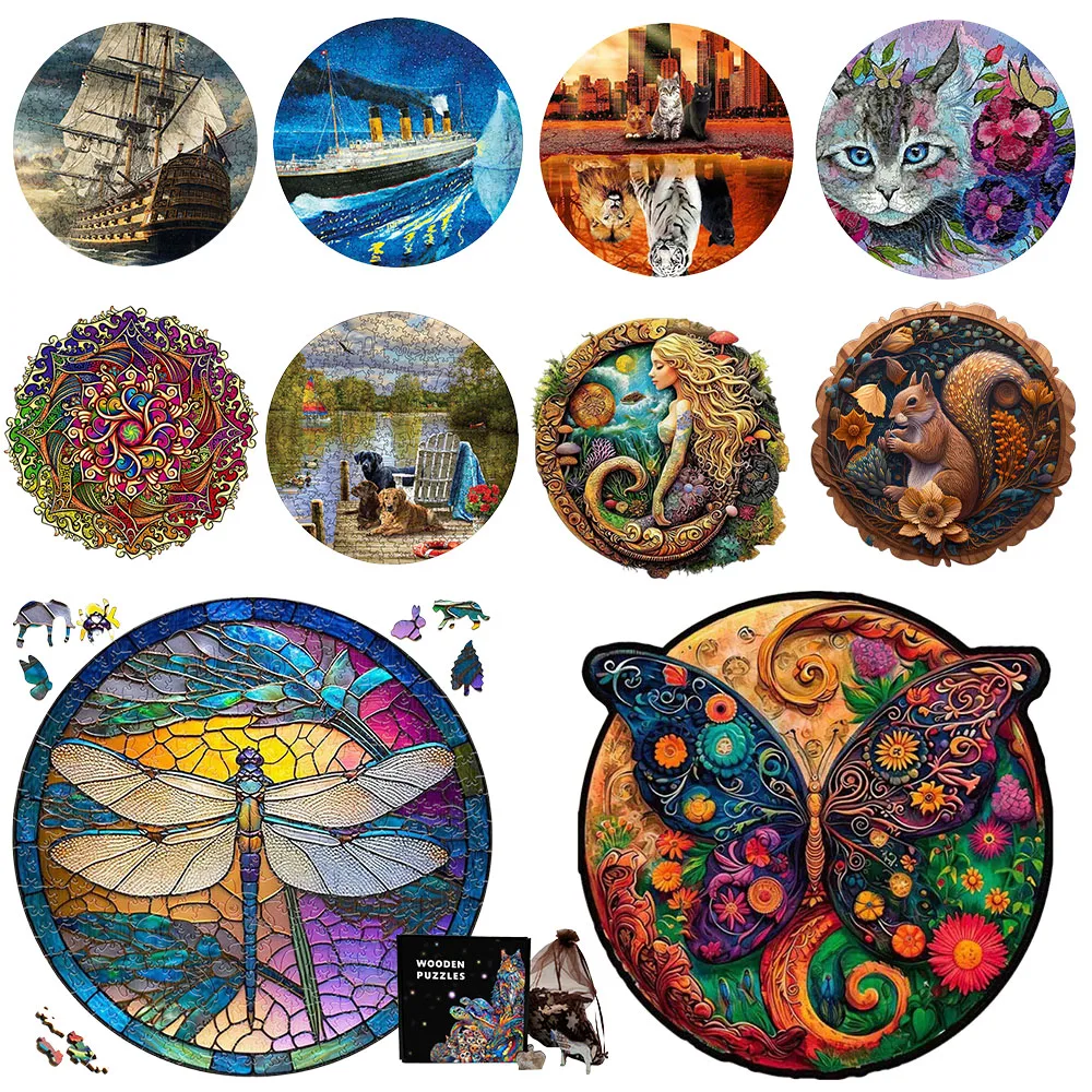Irregular Mermaid Wooden Puzzle Butterfly Cat Round Wood Children's Educational Brain Adult Entertainment Leisure Holiday Gift.
Irregular Mermaid Wooden Puzzle Butterfly Cat Round Wood Children's Educational Brain Adult Entertainment Leisure Holiday Gift.