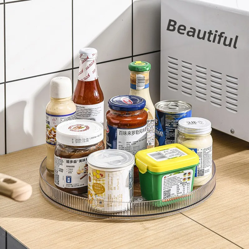 Kitchen rotating rack seasoning bottle storage rack multi-function large tray large capacity desktop seasoning storage rack
Kitchen rotating rack seasoning bottle storage rack multi-function large tray large capacity desktop seasoning storage rack