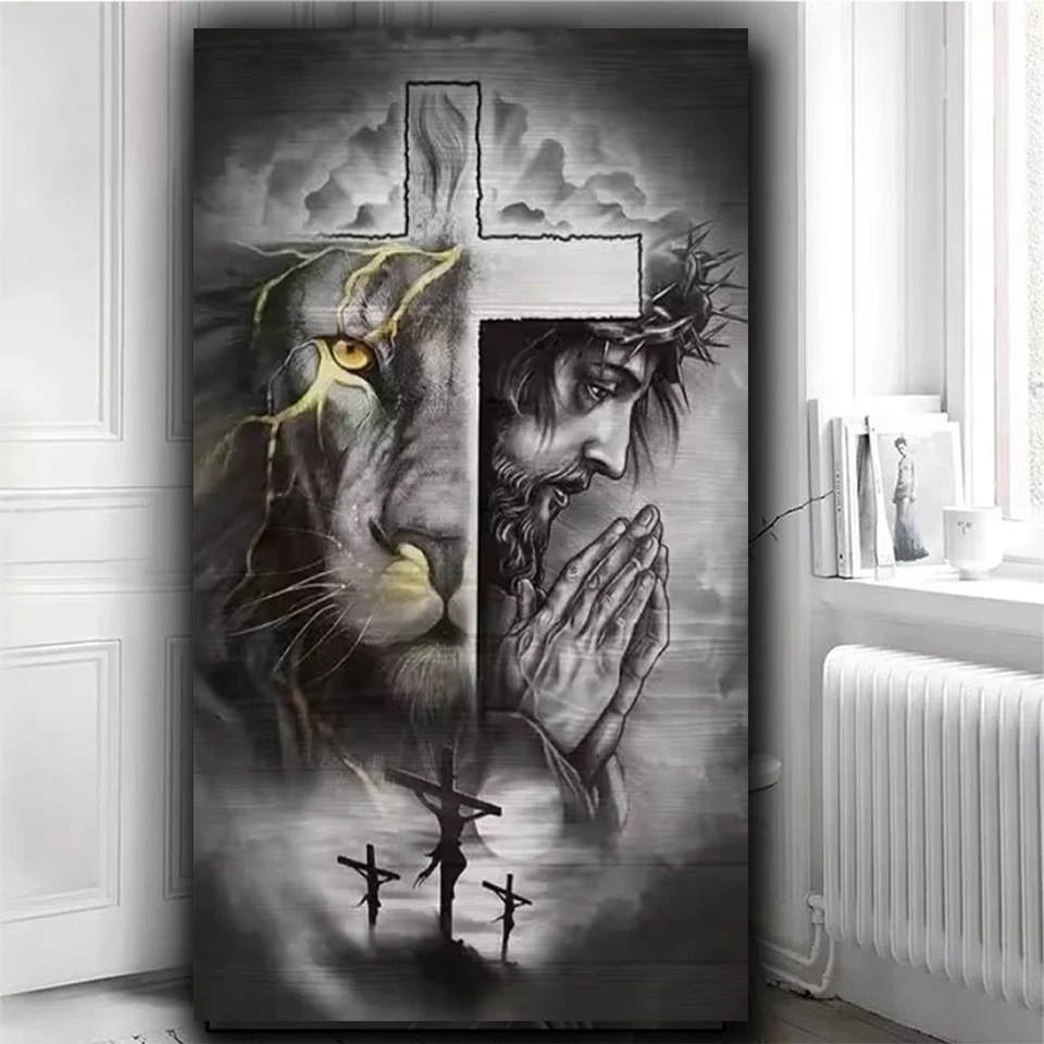 Набор для алмазной вышивки «Большой крест Иисуса с львом», полная квадратная/круглая алмазная вышивка, алмазная живопись, декор для дома
Набор для алмазной вышивки «Большой крест Иисуса с львом», полная квадратная/круглая алмазная вышивка, алмазная живопись, декор для дома