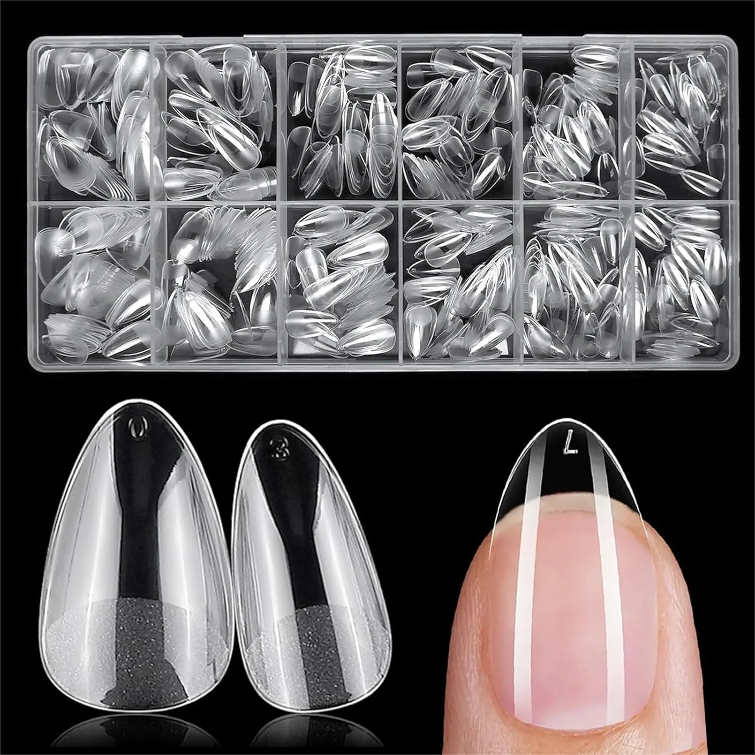 600pcs Short Almond Nail Tips, Soft Gel Fake Nails Full Cover Clear False Acrylic Nails for Press on Nails, Nail Extensions, DIY
600pcs Short Almond Nail Tips, Soft Gel Fake Nails Full Cover Clear False Acrylic Nails for Press on Nails, Nail Extensions, DIY