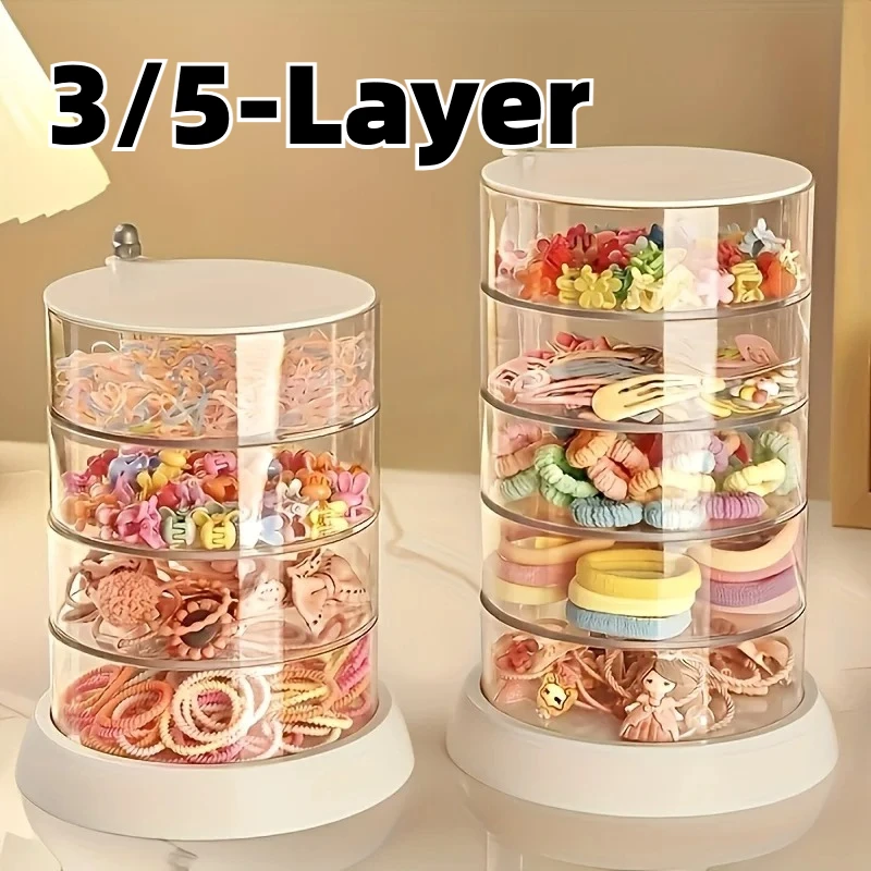 3/5-Layer Rotating Jewelry Organizer - Plastic Multi-Tier Storage Box, Transparent Hair Ring Display for Dressing Table
3/5-Layer Rotating Jewelry Organizer - Plastic Multi-Tier Storage Box, Transparent Hair Ring Display for Dressing Table
