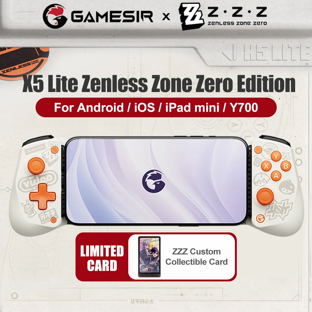 GameSir X5 Lite Zenless Zone Zero Edition Mobile Game Controller iPhone iPad Mini Android Gamepads ZZZ Officially Licensed
GameSir X5 Lite Zenless Zone Zero Edition Mobile Game Controller iPhone iPad Mini Android Gamepads ZZZ Officially Licensed