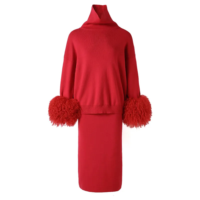 Women's Knitted Top Ski Set Lady Real Mongolian Fur Cuffs Sweatshirt Streetwear Knitted Spring Autumn Midi Sweater
Women's Knitted Top Ski Set Lady Real Mongolian Fur Cuffs Sweatshirt Streetwear Knitted Spring Autumn Midi Sweater