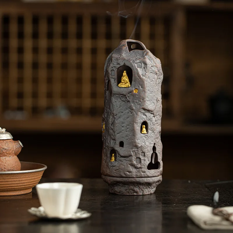 Ceramic Incense Burner Dunhuang Hollow Incense Burner Gilt Incense Burner
Ceramic Incense Burner Dunhuang Hollow Incense Burner Gilt Incense Burner