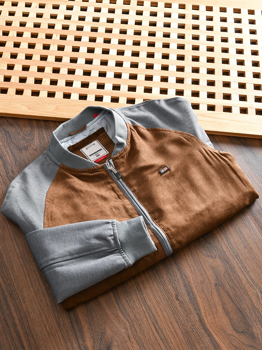 Classic Revisited Men's Suede Baseball Collar Jacket Autumn Outfit Fashion Urban Style Zipper Closure Long Sleeve Standard Fit
Classic Revisited Men's Suede Baseball Collar Jacket Autumn Outfit Fashion Urban Style Zipper Closure Long Sleeve Standard Fit