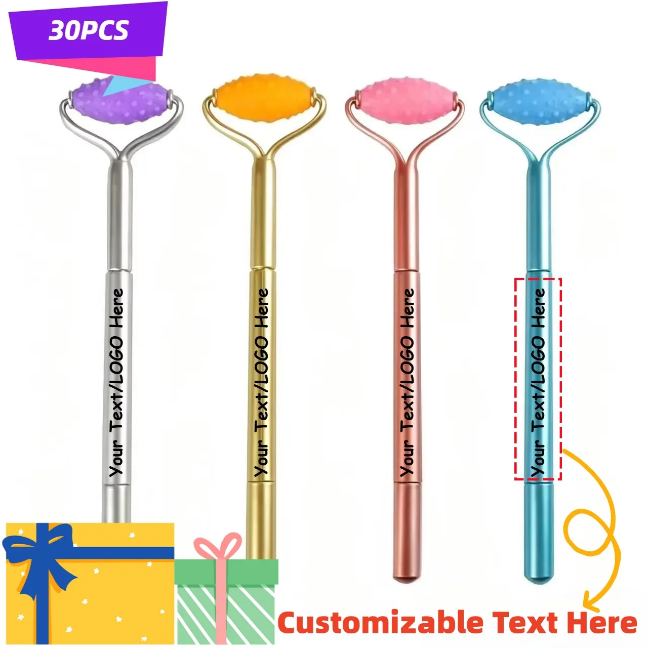 30PCS 2-in-1 Silicone Massage Roller Gel Pens with Customizable Logo Retractable Pens Office School Novelty Stationery
30PCS 2-in-1 Silicone Massage Roller Gel Pens with Customizable Logo Retractable Pens Office School Novelty Stationery
