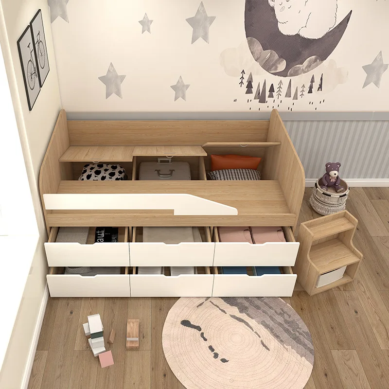 Wardrobe integrated student single children's room combined small apartment half-height bed
Wardrobe integrated student single children's room combined small apartment half-height bed