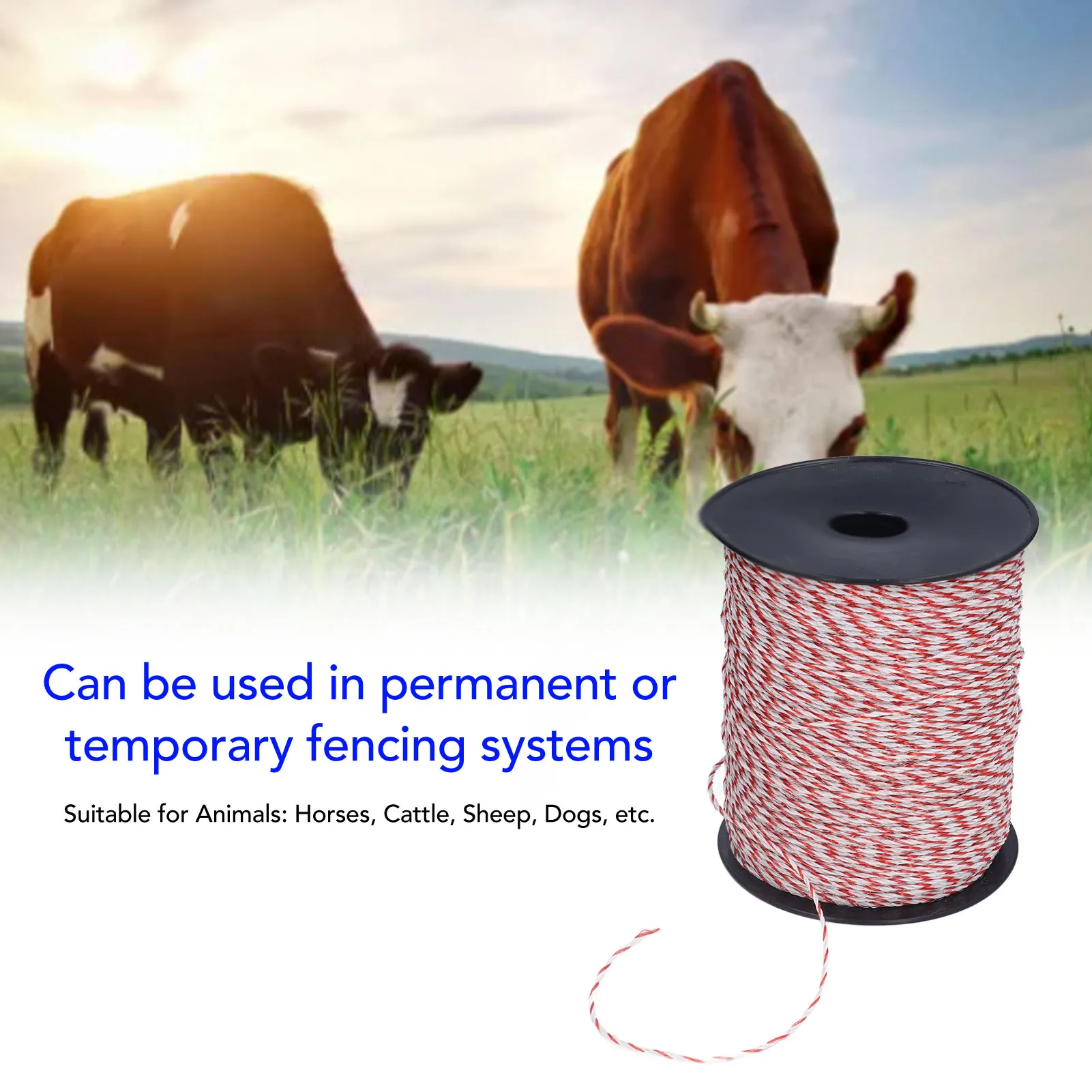 Электрический провод для электроизгороди 500 м, высокопроводящий, перерабатываемый, диаметр 2 мм, для овец и крупного рогатого скота
Электрический провод для электроизгороди 500 м, высокопроводящий, перерабатываемый, диаметр 2 мм, для овец и крупного рогатого скота