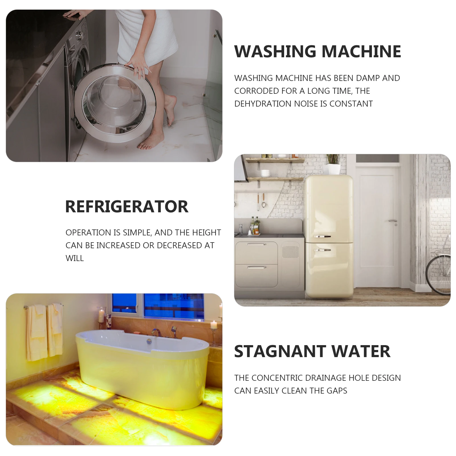 Plastic Heightening Pads for Furniture Bed Frame Washing Machine Pad Anti-slip Noise Reduction Furniture Feet Strong
Plastic Heightening Pads for Furniture Bed Frame Washing Machine Pad Anti-slip Noise Reduction Furniture Feet Strong