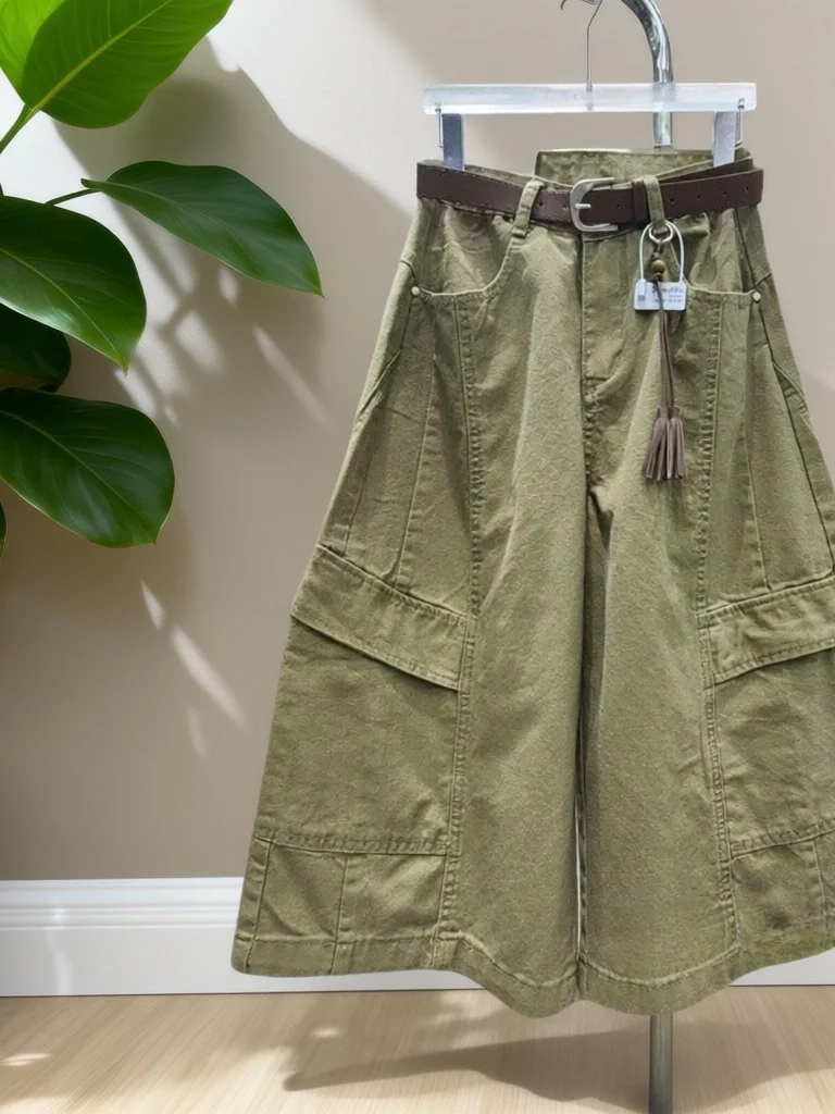 Retro Thin High Waist Loose Workwear Wide Leg Pants Women's New Style Shorts Casual Multi-Pocket Breathable Summer Jeans
Retro Thin High Waist Loose Workwear Wide Leg Pants Women's New Style Shorts Casual Multi-Pocket Breathable Summer Jeans