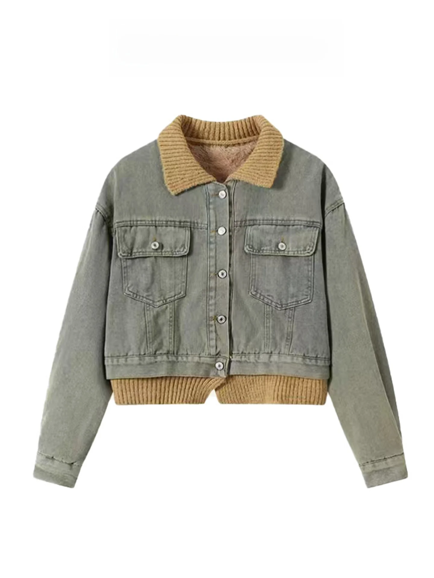 Retro American Lamb Velvet Thiened Denim Jaet Women's Winter ort Sle Fce Warm Coat Trendy Top for Ladies
Retro American Lamb Velvet Thiened Denim Jaet Women's Winter ort Sle Fce Warm Coat Trendy Top for Ladies