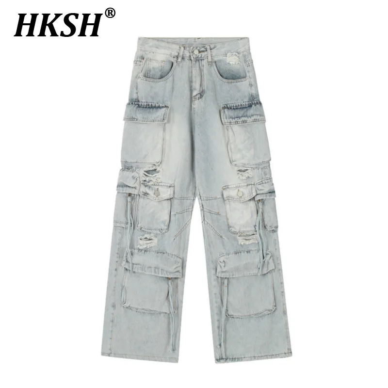 HKSH Summer New Men's Tide Original Design High Street Chic Jeans Trendy Punk Washed Holes Niche Loose Straight Leg Pants HK5612
HKSH Summer New Men's Tide Original Design High Street Chic Jeans Trendy Punk Washed Holes Niche Loose Straight Leg Pants HK5612