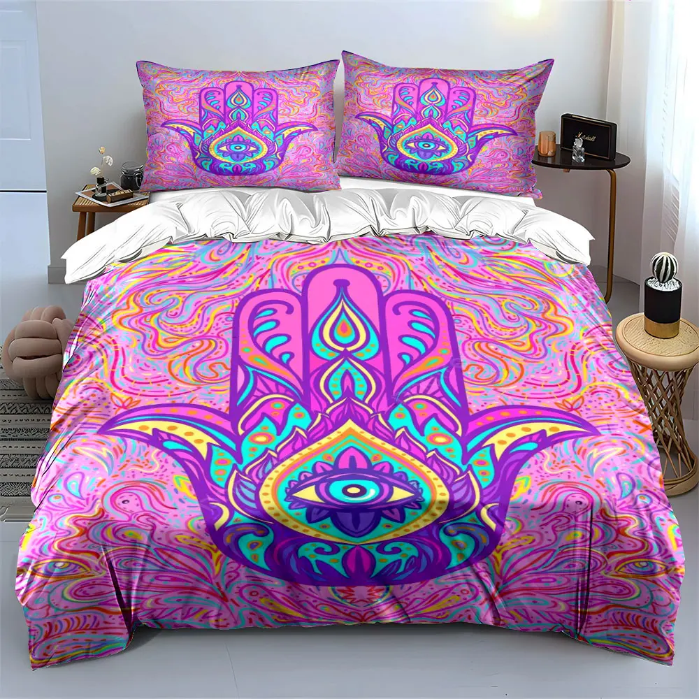 Colorful Patterned Hamsa Eye Print Soft Comfortable Duvet Cover Bedding Set Included 1*Duvet Cover 2*Pillowcases Luxury gifts
Colorful Patterned Hamsa Eye Print Soft Comfortable Duvet Cover Bedding Set Included 1*Duvet Cover 2*Pillowcases Luxury gifts