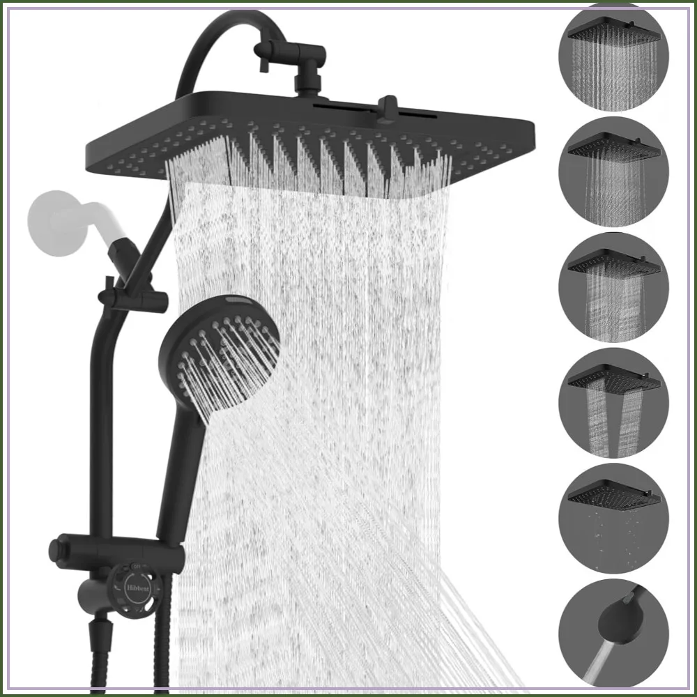 13'' High Pressure Rainfall Shower Head Combo, 5 Spray Modes, 10 Mode Handheld, All Metal 4-Way Diverter Arm with Pause, 71'' Hose, Easy Reach
13'' High Pressure Rainfall Shower Head Combo, 5 Spray Modes, 10 Mode Handheld, All Metal 4-Way Diverter Arm with Pause, 71'' Hose, Easy Reach