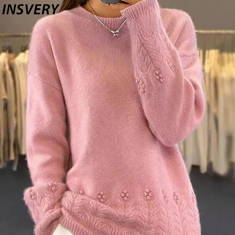 Fashion Autumn Winter Women Sweater O Neck Long Sleeve Knitted Sweaters Women Solid Color Jacquard Casual Knitwear Pullover Tops
Fashion Autumn Winter Women Sweater O Neck Long Sleeve Knitted Sweaters Women Solid Color Jacquard Casual Knitwear Pullover Tops
