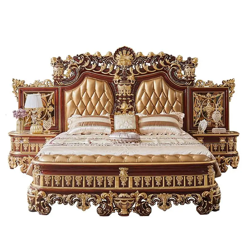 #European & French Style Solid Wood Carved Leather Bed High-end Luxury Double Bed for Hotel & Villa Wedding Use
#European & French Style Solid Wood Carved Leather Bed High-end Luxury Double Bed for Hotel & Villa Wedding Use