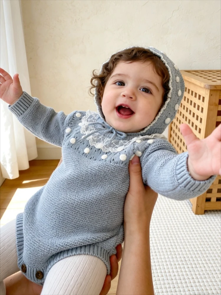 Милые кружевные однотонные вязаные комбинезоны с круглым вырезом и длинными рукавами, одежда для маленьких девочек, осенняя сумка, пердежная одежда, комбинезон, шорты, боди
Милые кружевные однотонные вязаные комбинезоны с круглым вырезом и длинными рукавами, одежда для маленьких девочек, осенняя сумка, пердежная одежда, комбинезон, шорты, боди