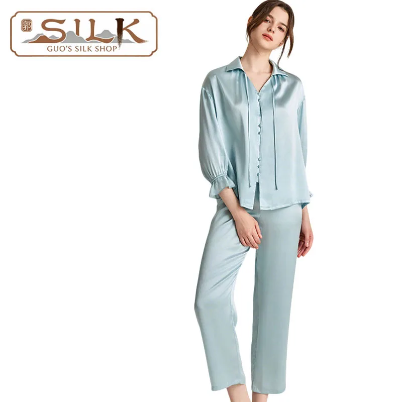 Natural Silk Women's Set - Blouse and Pants (2 Pieces) Luxurious and Casual Clothing Smooth Luster and Soft to the Skin
Natural Silk Women's Set - Blouse and Pants (2 Pieces) Luxurious and Casual Clothing Smooth Luster and Soft to the Skin