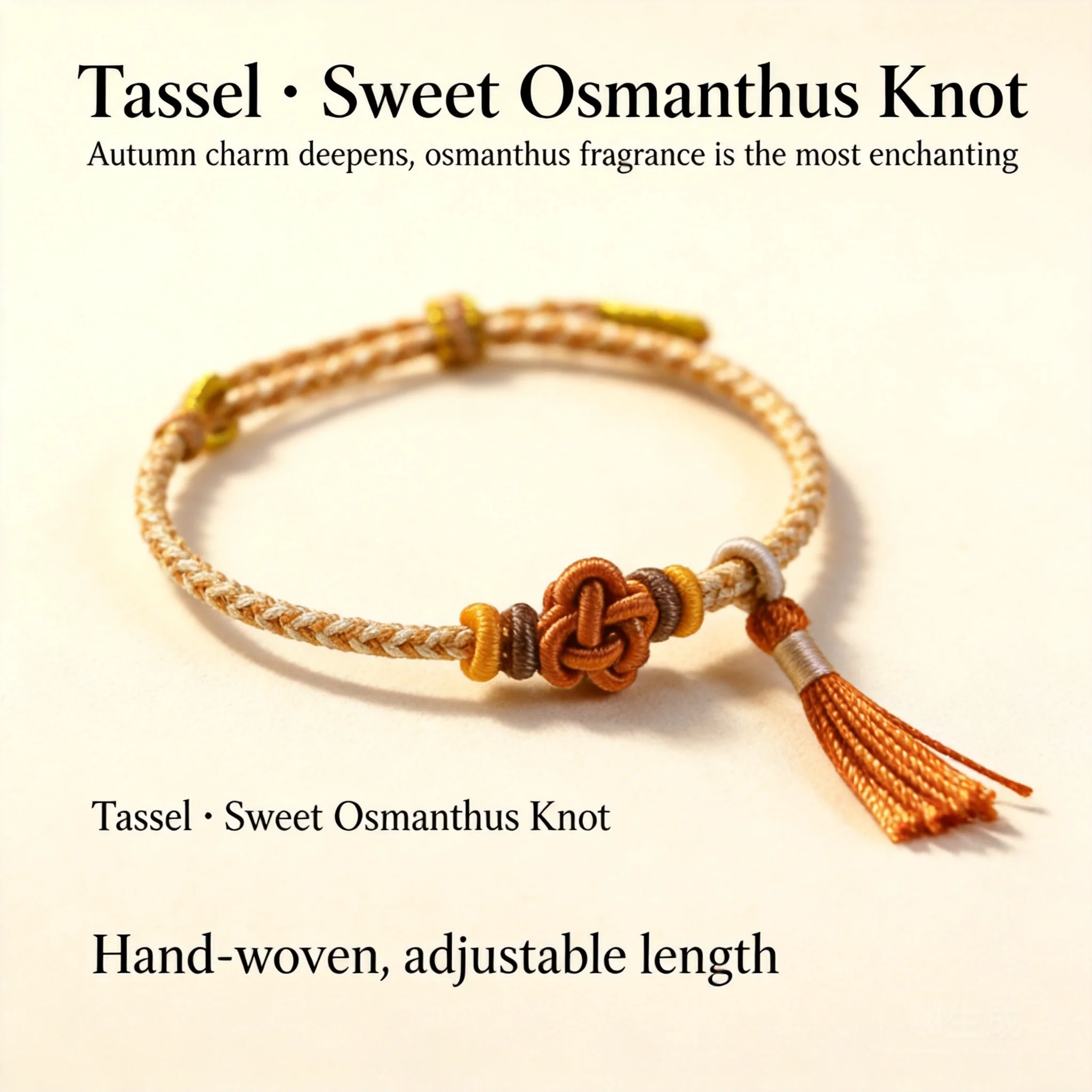 Chinese Style Handwoven Osmanthus Knot Lucky Bracelet For Women Adjustable Tassel Feng Shui Blessing Wealth Jewelry Fit Gold Tra
Chinese Style Handwoven Osmanthus Knot Lucky Bracelet For Women Adjustable Tassel Feng Shui Blessing Wealth Jewelry Fit Gold Tra