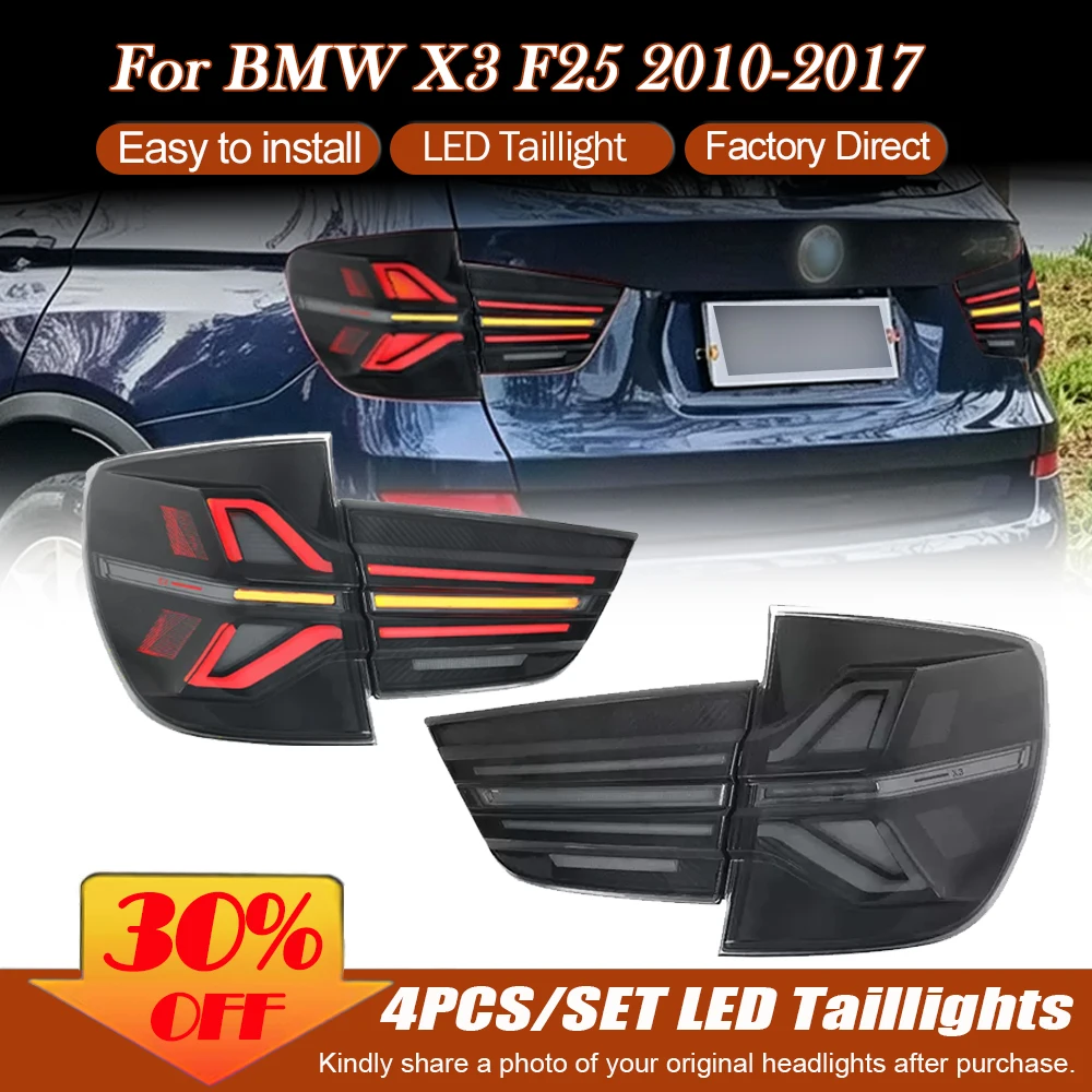 LED Taillights Assembly for BMW X3 F25 2010-2017 G01 Style Taillamps Dynamic Turn Signal Plug and Play Brake Lights Reverse Lamp
LED Taillights Assembly for BMW X3 F25 2010-2017 G01 Style Taillamps Dynamic Turn Signal Plug and Play Brake Lights Reverse Lamp