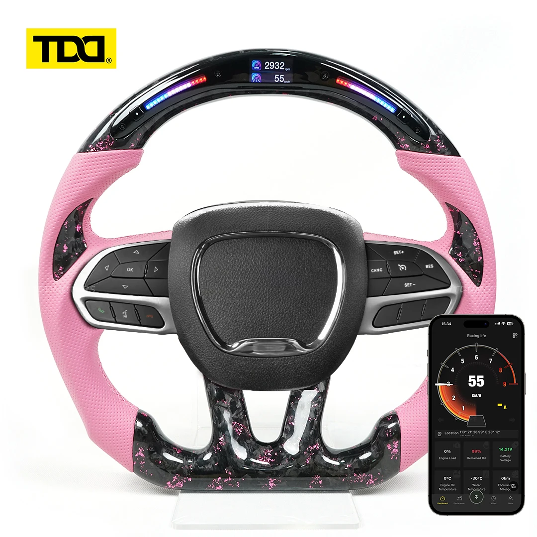 TDD Galaxy Pro II LED Steering Wheel for Dodge Challenger Charger Durango SRT Hellcat 2015–2023 Pink Forged CF Dynamic UI Icon
TDD Galaxy Pro II LED Steering Wheel for Dodge Challenger Charger Durango SRT Hellcat 2015–2023 Pink Forged CF Dynamic UI Icon